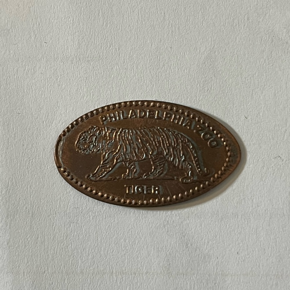 Tiger from the Philadelphia Zoo - America's First Zoo - Elongated Coin/ Penny